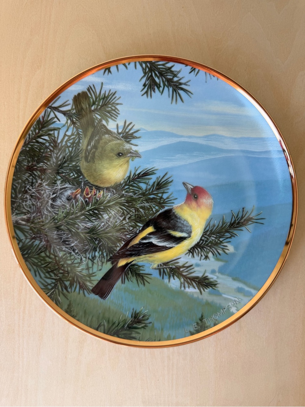 Western Tanager Decorative Plate by Linda Thompson Collectable